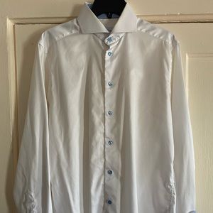 Eton Slim Fit Dress Shirt with contrast buttons, cuff and collar